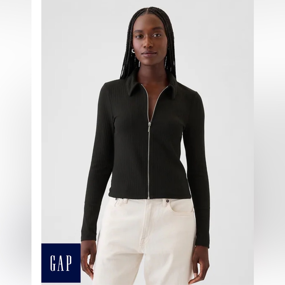 GAP zip up modern collared shirt